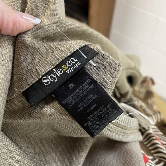 Style & Co Woman Blazer Plus size 2X Gold Sparkle Stretch Ponte Knit Pockets - Picture 7 of 7